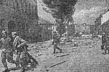 Vilna: Soviet machine guns set fire to German position